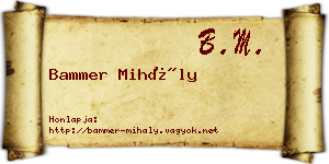 Bammer Mihály névjegykártya